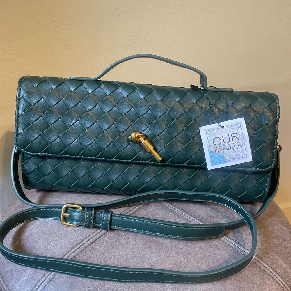 SOLD - Hunter Green Clutch by